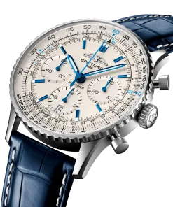Alternative view of Breitling Navitimer B01 Chronograph 41 Silver Dial Blue Strap AB0139A71G1P1