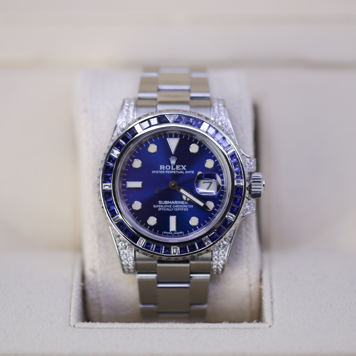 Rolex Submariner 40mm 116610LN Oyster Perpetual Date Aftermarket Dial, Diamond Bezel and Lugs Watch - Image 2