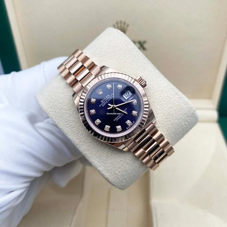 Rolex Lady-Datejust 28mm 279175 Aubergine Diamond-Set Dial President Everose Gold - Image 3