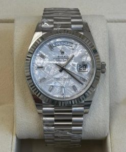 Alternative view of Rolex  Day-Date "President" 40mm Platinum Meteorite Diamond Baguette Dial - 228236