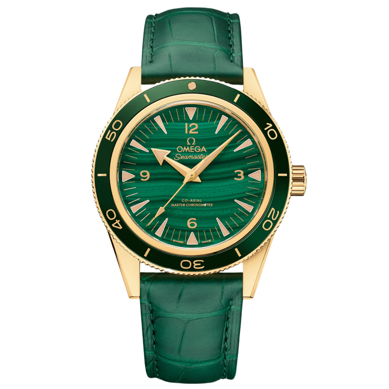 Omega Seamaster 300 41mm Green Dial 18k Yellow Gold Strap 234.63.41.21.99.001
