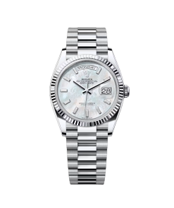 Rolex Day-Date 128236-0021 Mother Of Pearl Diamond Dial 36mm