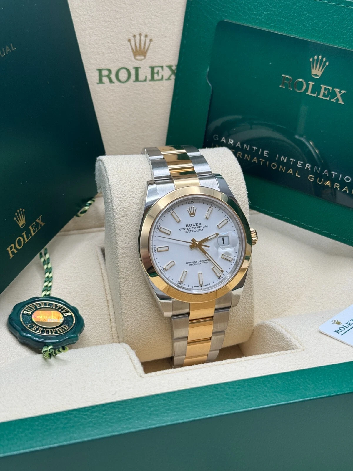 Rolex Datejust 41mm 126303 White Index Oyster Steel and Yellow Gold Mens Watch - Image 4