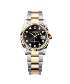 Alternative view of Rolex  Datejust 36mm 126233 Custom Black Dial Jubilee Bracelet Watch