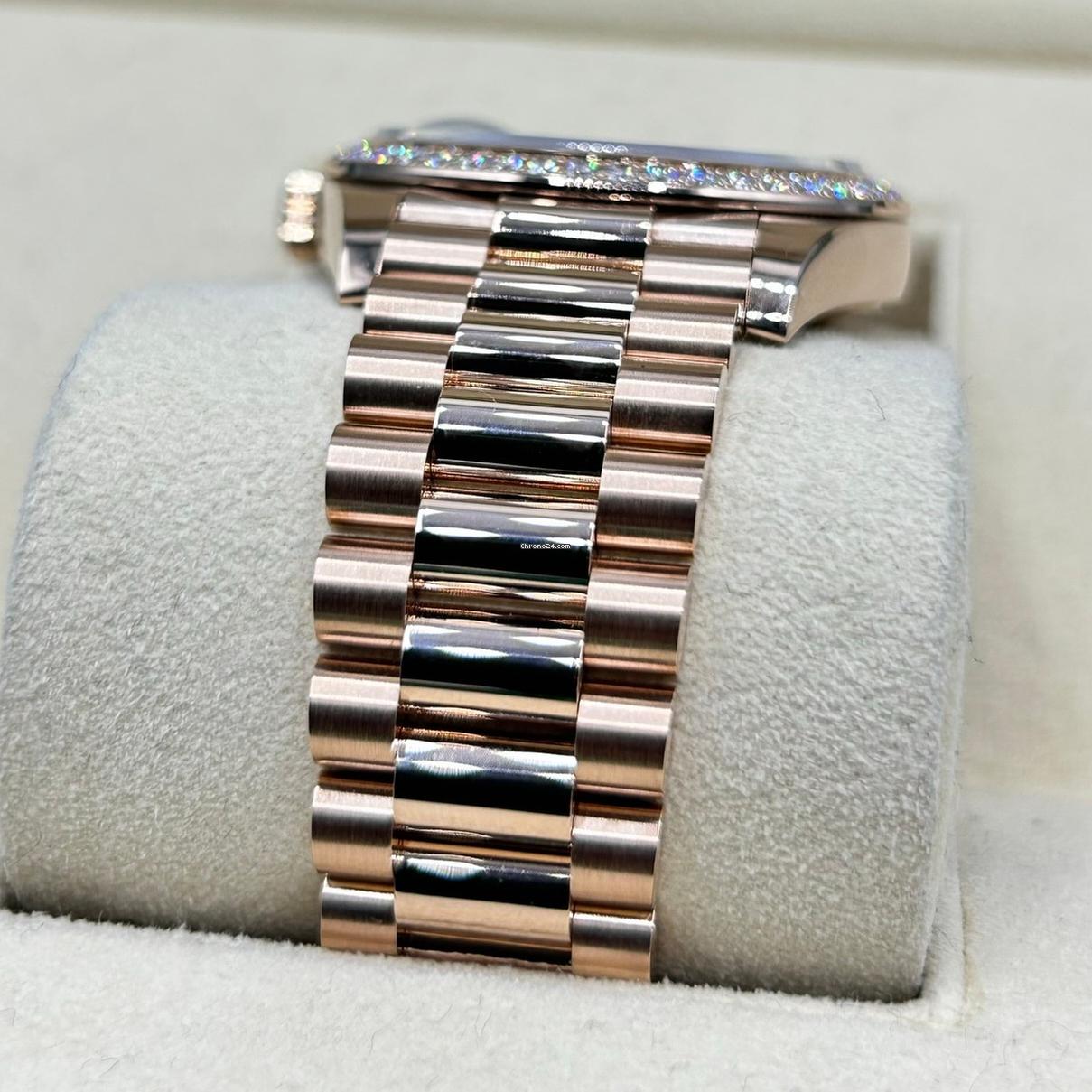 Rolex Day-Date 40mm Chocolate Baguette Diamond Dial Diamond Bezel Dial Watch 228345RBR - Image 5