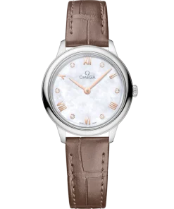 Omega De Ville Prestige 27.5 mm White Dial with Diamonds Stainless Steel Strap 434.13.28.60.55.001
