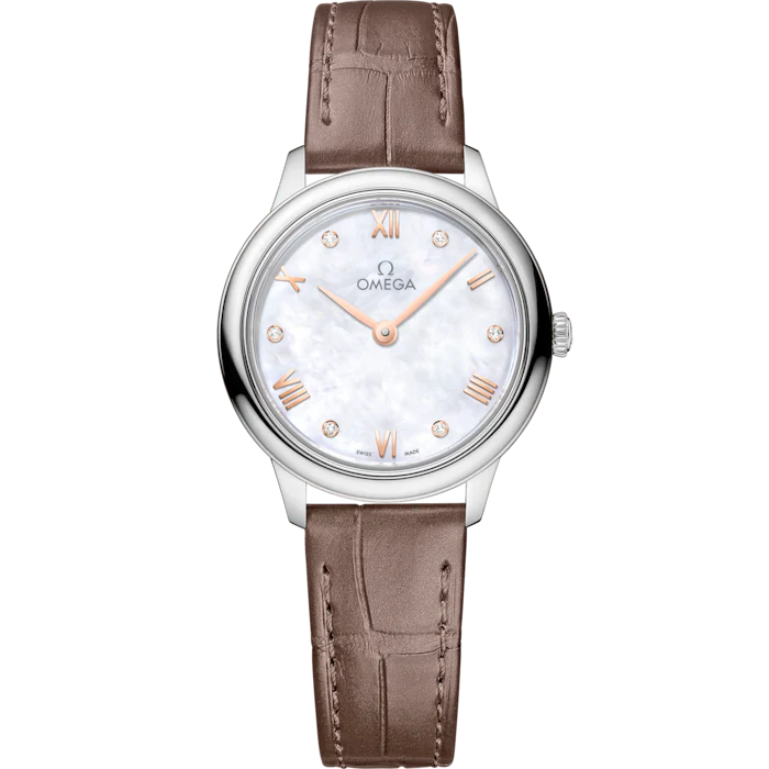 Omega De Ville Prestige 27.5 mm White Dial with Diamonds Stainless Steel Strap 434.13.28.60.55.001