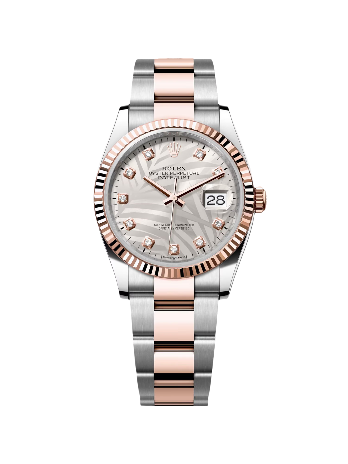 Rolex Datejust 36mm 126231 Silver Palm Motif Dial 36mm