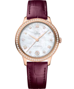 Omega De Ville Prestige 34mm White Dial with Diamonds Sedna™ 18k Rose Gold Strap 434.58.34.20.55.001