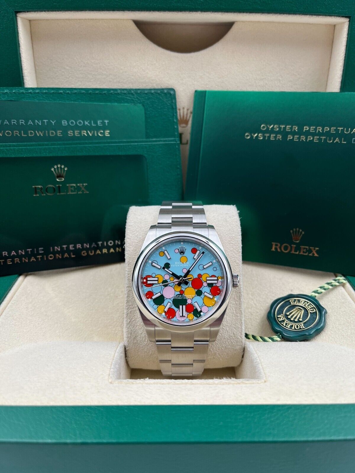 Rolex 124300-0008 Oyster Perpetual 41mm Turquoise blue Celebration Dial - Image 9