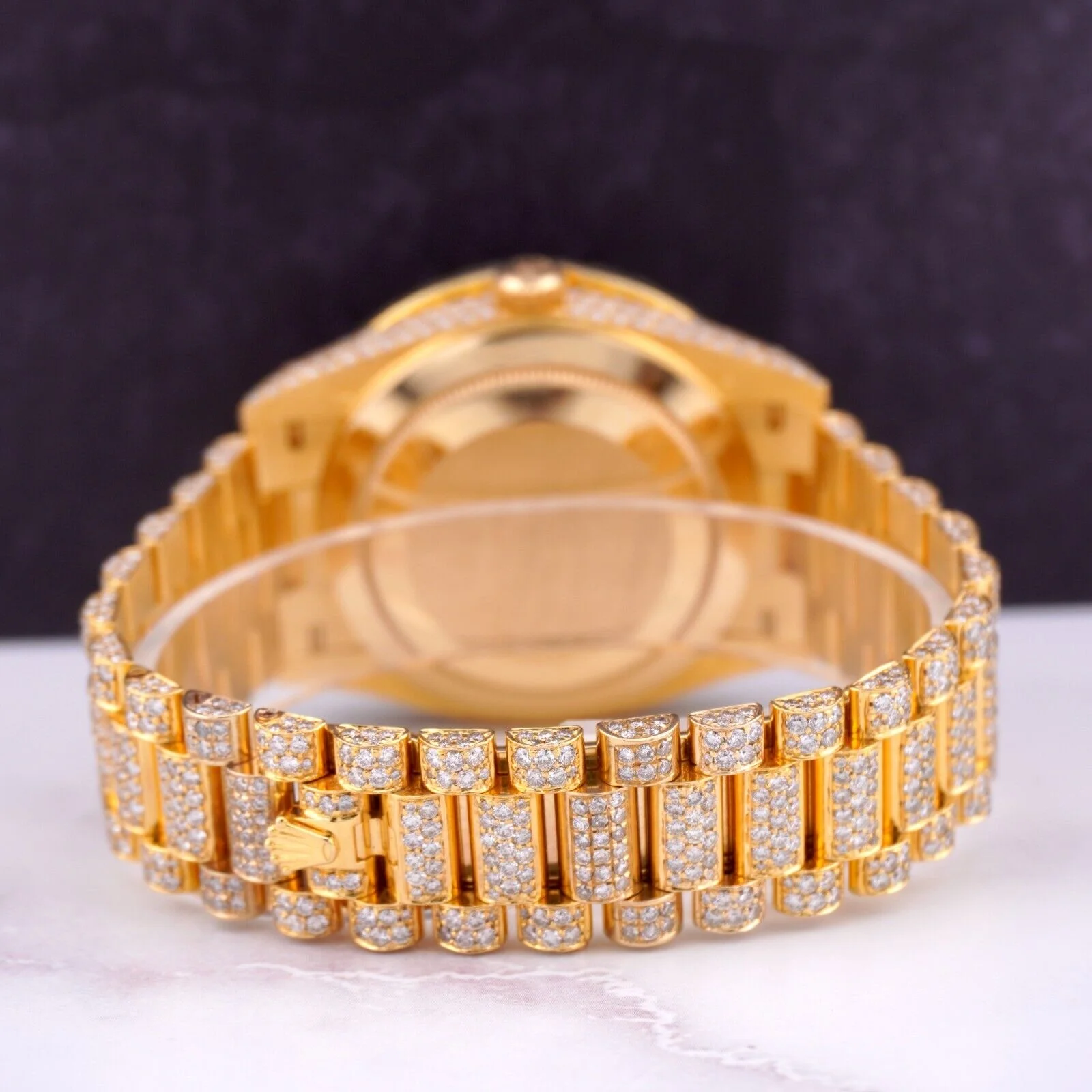 Rolex Day Date 40mm 18k Yellow Gold Iced Out 25ct Genuine Diamonds 228238 - Image 7