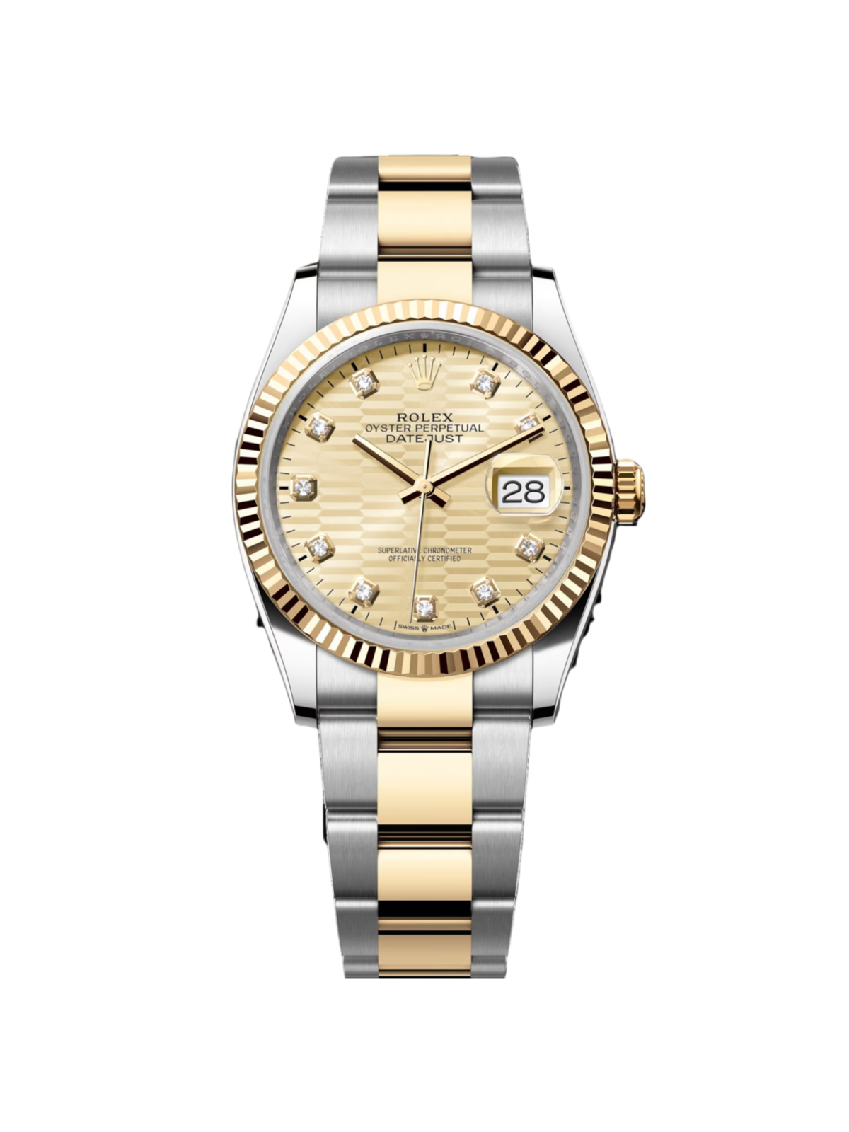 Rolex Datejust 36mm 126233 Champagne Fluted Motif Diamond Dial Jubilee Bracelet - Image 2