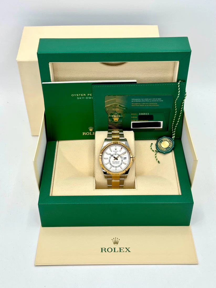 Rolex Sky-Dweller 42mm 336933-0005 Two-Tone Yellow Gold White Dial Oyster - Image 8