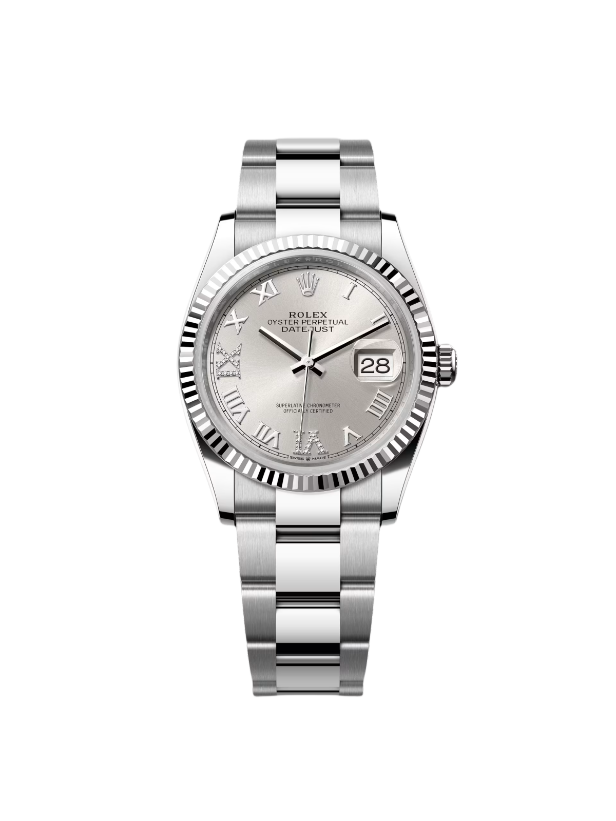 Rolex Datejust 36mm 126234 White Roman Dial Oyster Stainless Steel Mens - Image 2