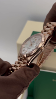 Rolex Day-Date "President" 40mm Everose Gold Mother of Pearl Diamond Baguette Dial - 228235