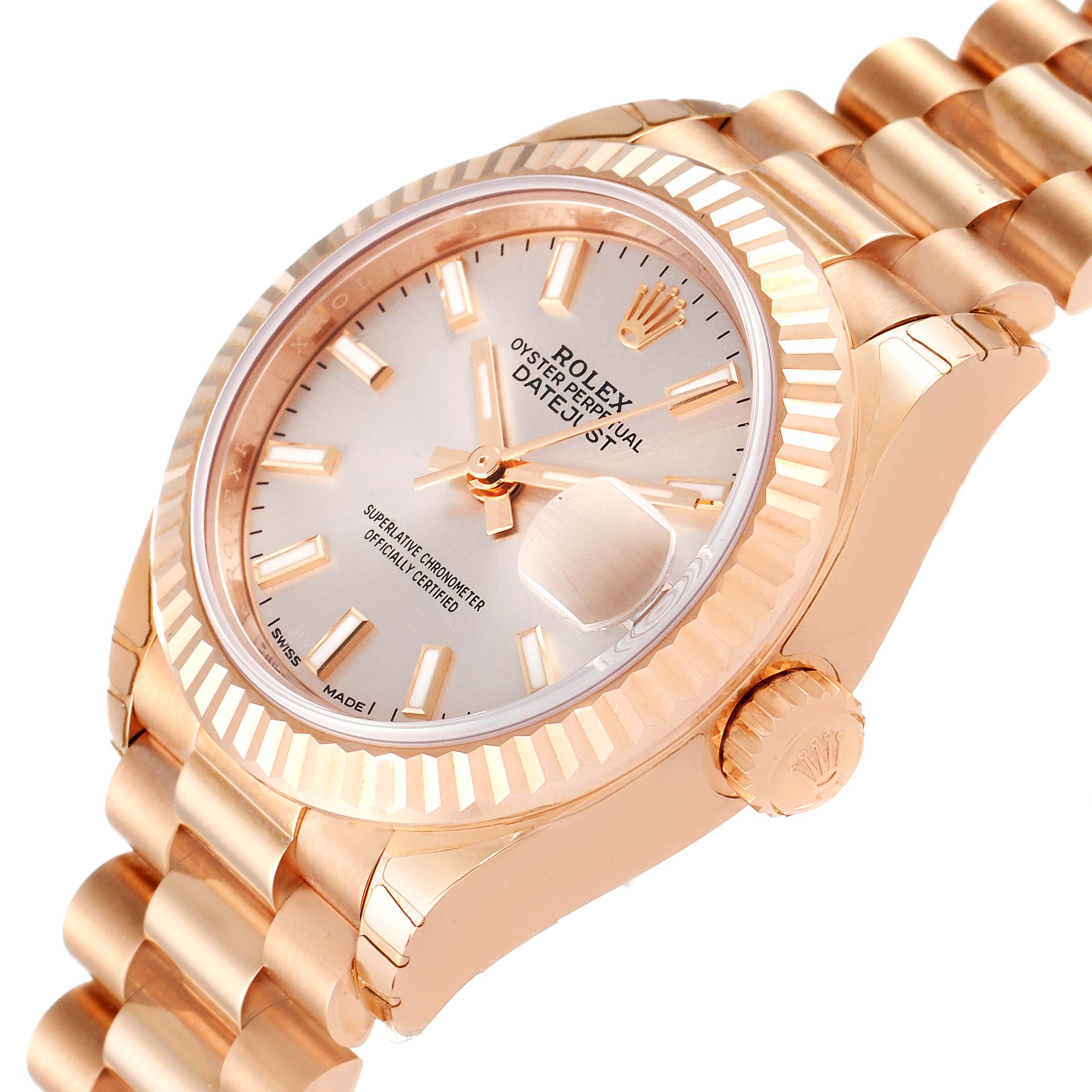 Rolex Lady-Datejust 28mm 279175 Rose Dial President Everose Gold - Image 6