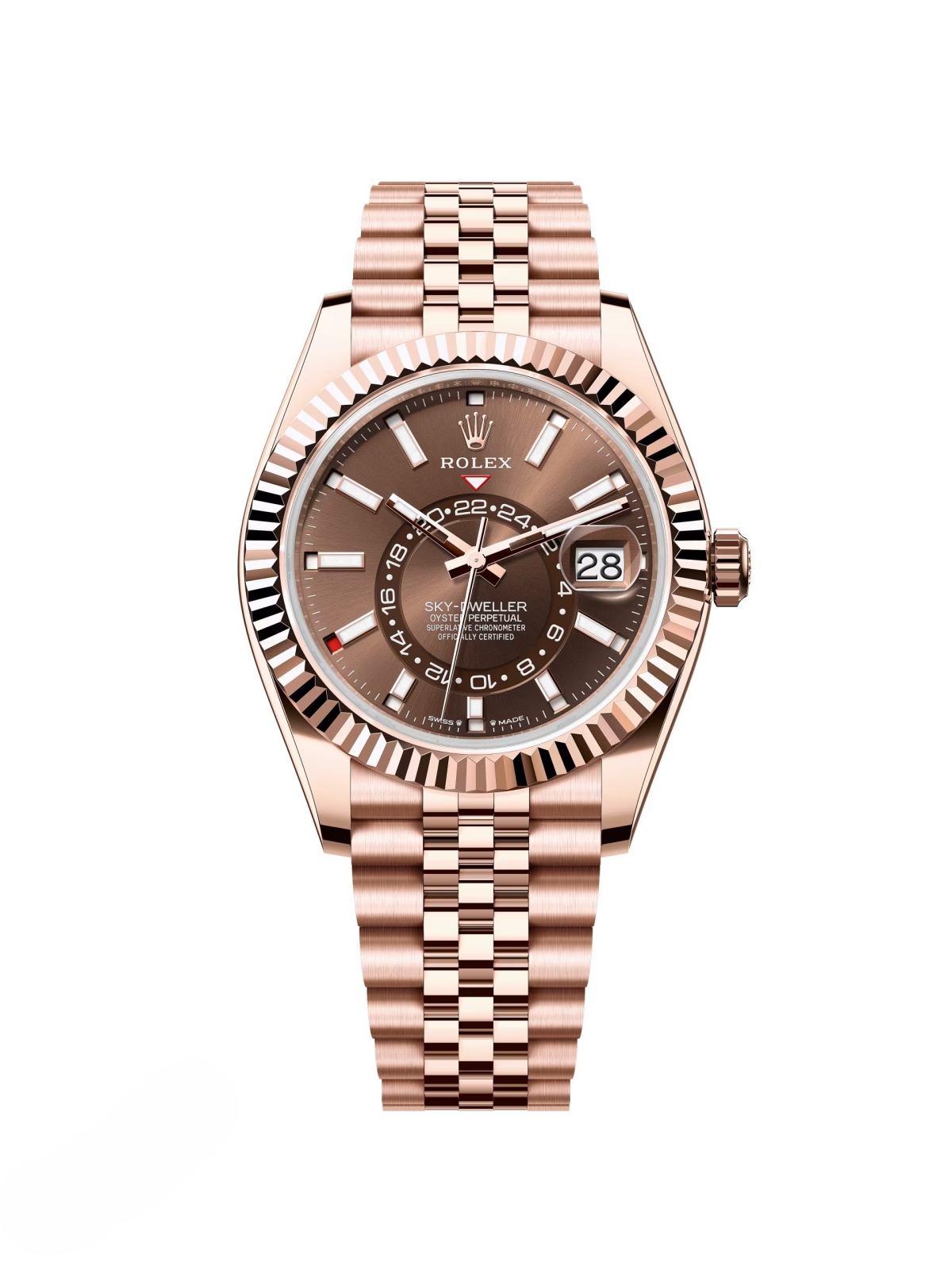 Rolex Sky-Dweller 42mm 336935-0006 Rose Gold Chocolate Dial Jubilee