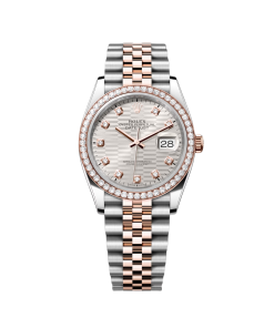 Alternative view of Rolex  Datejust 36mm 126281 Silver Palm Index Dial Jubilee Bracelet