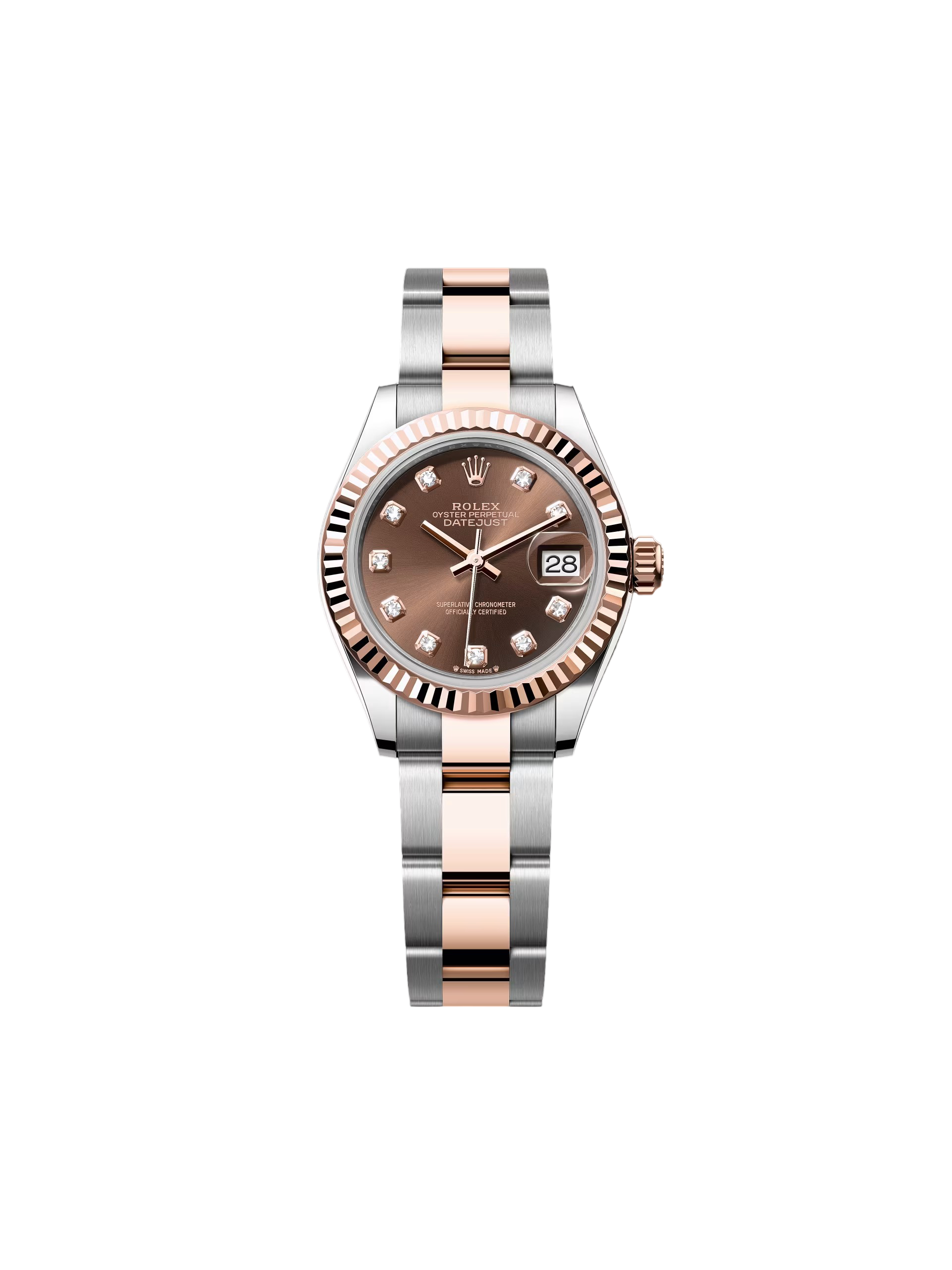 Rolex Lady-Datejust 28mm 279171 Chocolate Diamond Oyster Stainless Steel and Rose Gold - Image 2