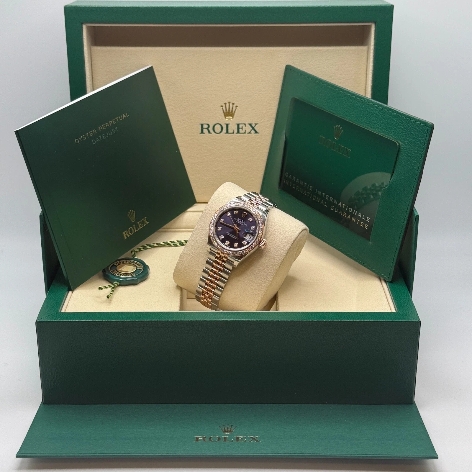 Rolex Lady-Datejust 28mm 279381RBR Aubergine Diamond Dial Oyster Bracelet - Image 10