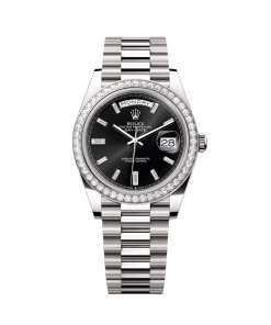 Rolex Day-Date 40mm 228349RBR-0003 Bright Black Dial President Bracelet