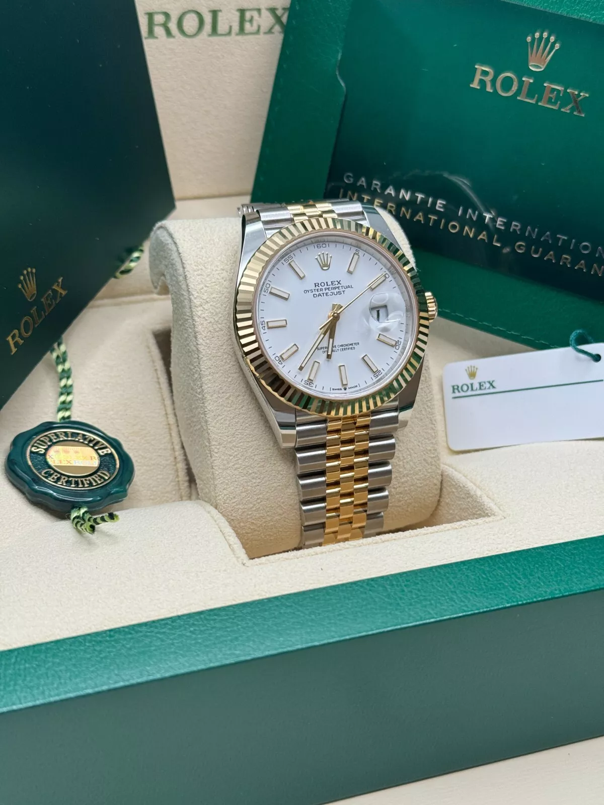 Rolex Datejust 41mm 126333 White Index Oyster Steel and Yellow Gold Mens Watch - Image 4