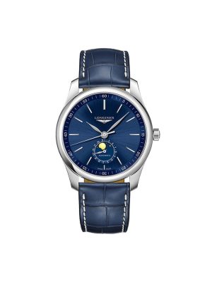 Longines Men's L2.909.4.92.0 Master Collection Blue Leather Watch
