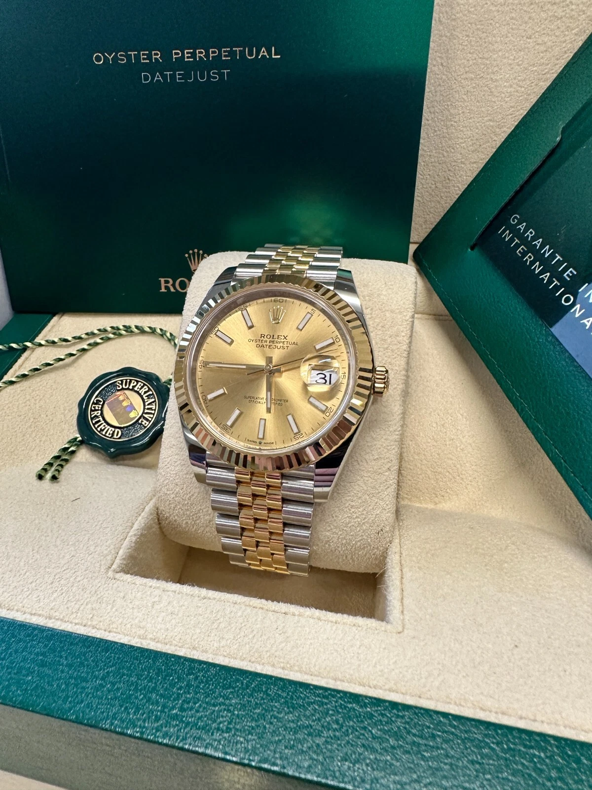 Rolex Datejust 41mm 126333 Champagne Index Jubilee Steel and Yellow Gold Mens Watch - Image 5