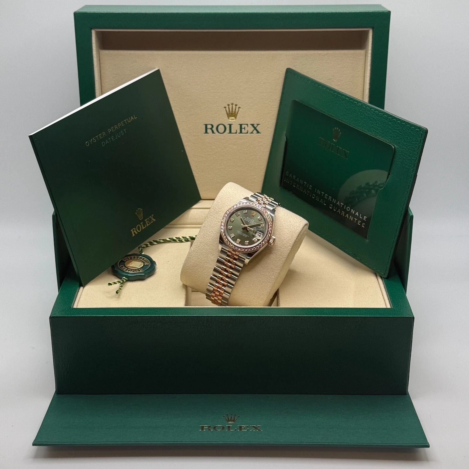 Rolex Lady-Datejust 28mm 279381RBR Green Diamond Dial Oyster Bracelet - Image 10