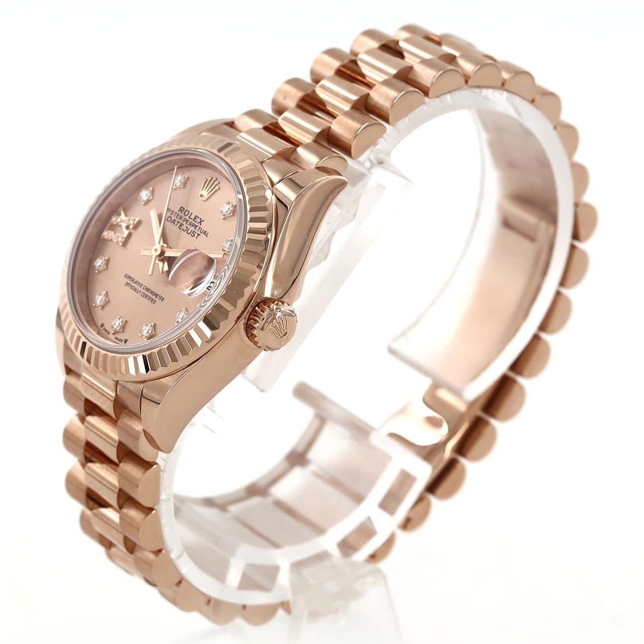 Rolex Lady-Datejust 28mm 279175 Rose Dial President Everose Gold - Image 8