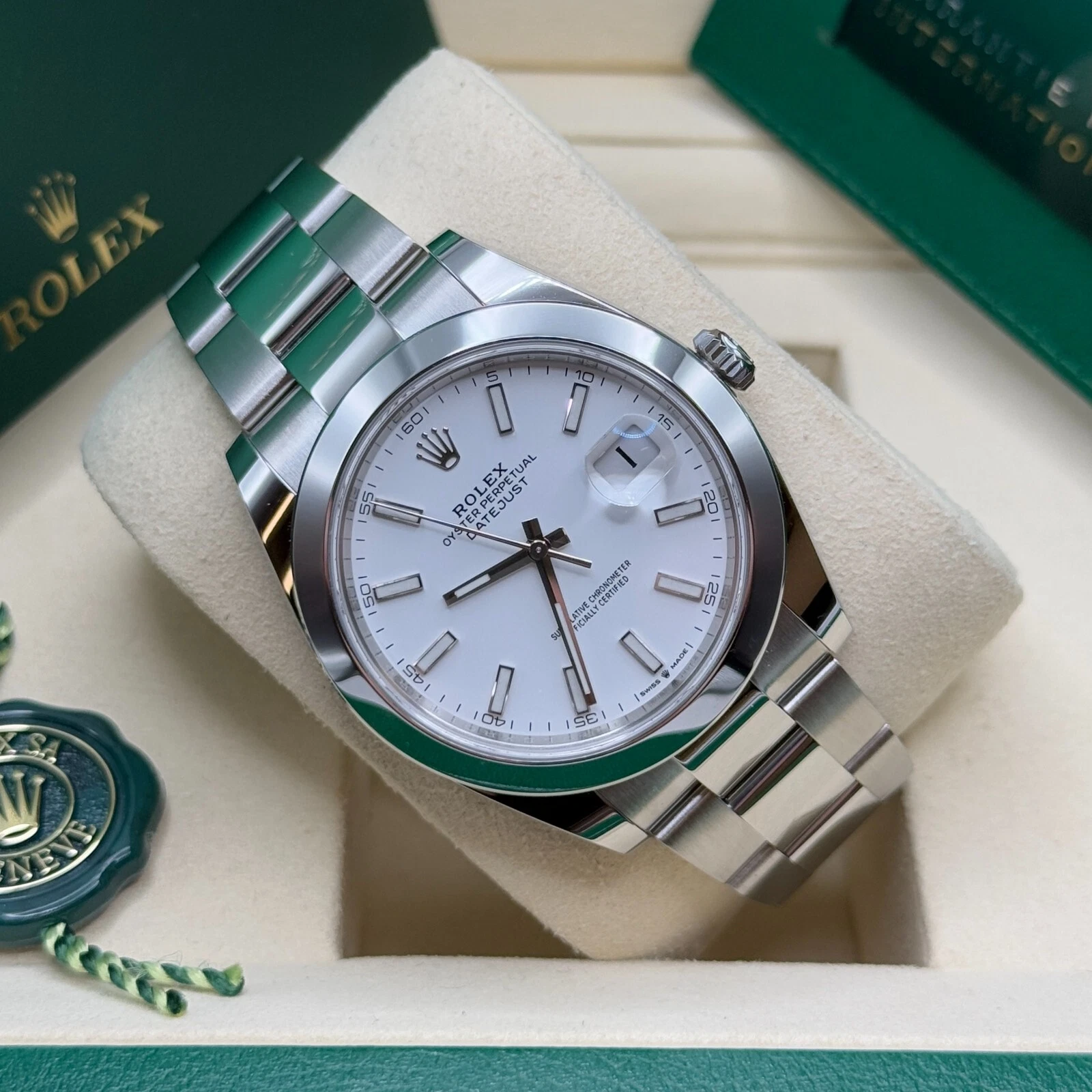 Rolex Datejust 41mm 126300 White Index Oyster Stainless Steel Watch - Image 8