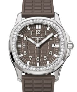 Patek Philippe Aquanaut Quartz Diamond Brown Dial Ladies Watch 5067A-023