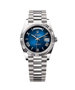 Rolex Day-Date "President" 40mm White Gold Blue Roman Ombre Dial - 228239