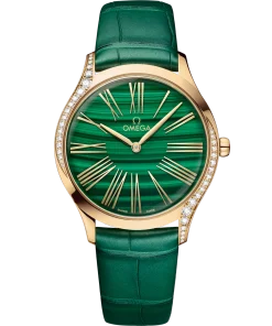 Omega De Ville Trésor 36mm Green Dial with Diamonds Moonshine™ 18k Rose Gold Strap 428.58.36.60.99.001