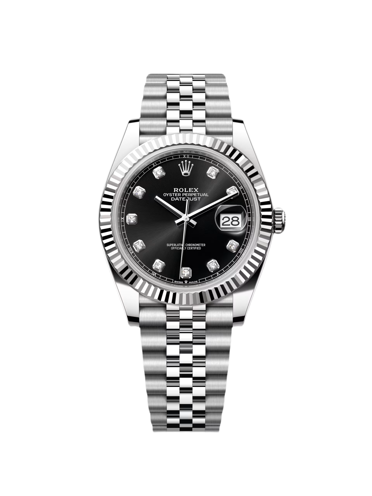 Rolex Datejust 41mm 126334 Black Diamond Oyster Stainless Steel Mens Watch - Image 2