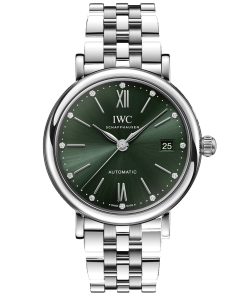 IWC  Portofino Automatic 37mm Green Diamond Dial Steel Women's Watch IW458602