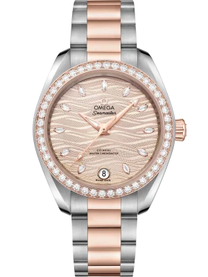 Omega Seamaster Aqua Terra 150M 34 mm Grey Dial with Diamonds Stainless Steel and Sednaâ„¢ 18k Rose Gold Bracelet 220.25.34.20.59.001