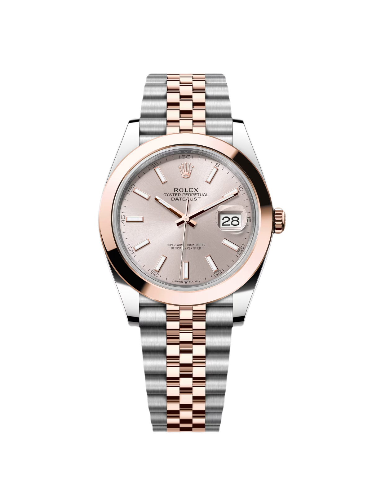 Rolex Datejust 41mm 126301 Sundust Index Oyster Steel and Everose Gold Watch - Image 2
