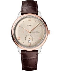 Omega De Ville Prestige 41 mm Linen Dial Stainless Steel and Sedna™ 18k Rose Gold Strap 434.23.41.21.09.001