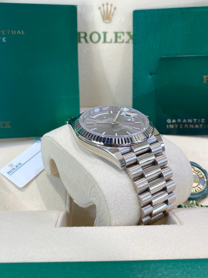 Rolex Day-Date "President" 40mm White Gold Grey Rhodium Index Dial - 228239 - Image 5