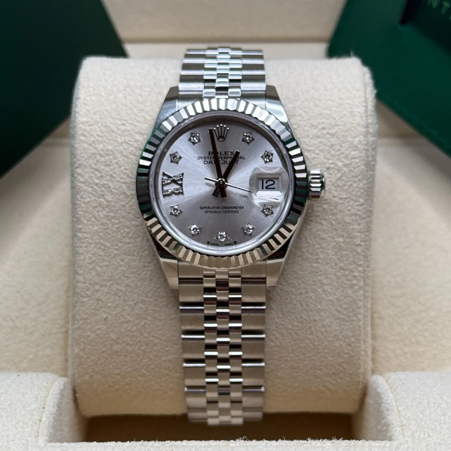 Rolex Lady-Datejust 28mm 279174 Silver Diamond Dial Oyster Bracelet - Image 10
