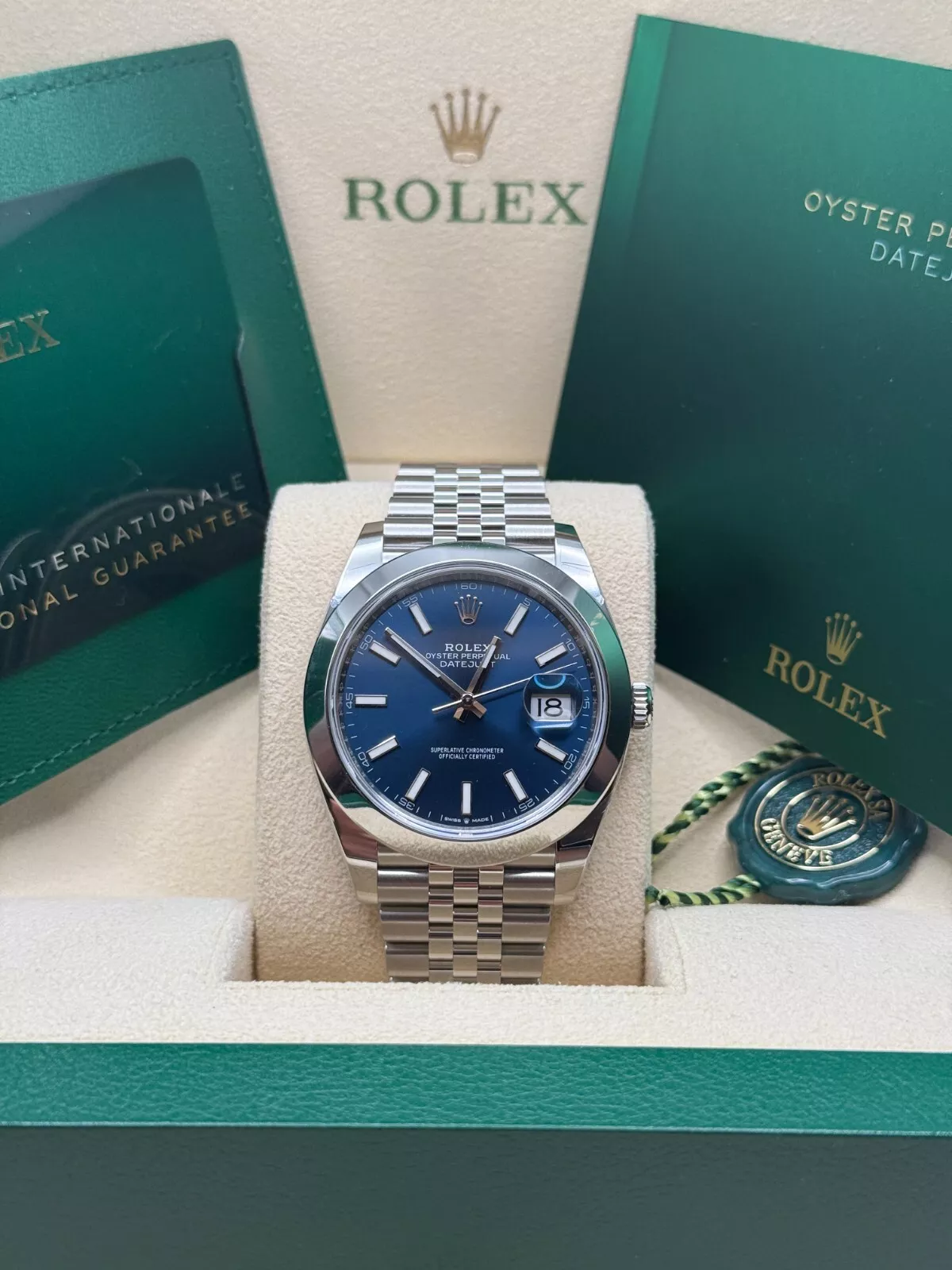 Rolex Datejust 41mm 126334 Blue Index Oyster Stainless Steel Men's Watch - Image 13