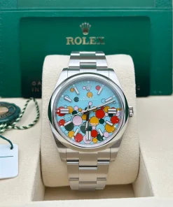 Alternative view of Rolex Oyster Perpetual 36mm 126000-0009 Turquoise Celebration Dial Oyster Bracelet