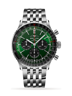 ??VIP Advanced customized version??--Breitling AB0137241L1A1 Navitimer B01 Green Dial - ??ew