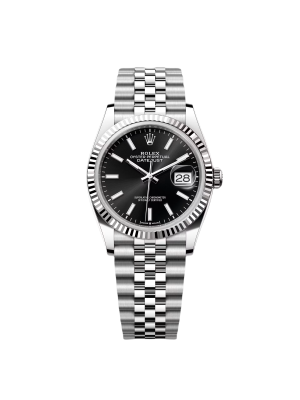 Rolex  Datejust 36mm 126234 Black Index Jubilee Stainless Steel Mens Watch