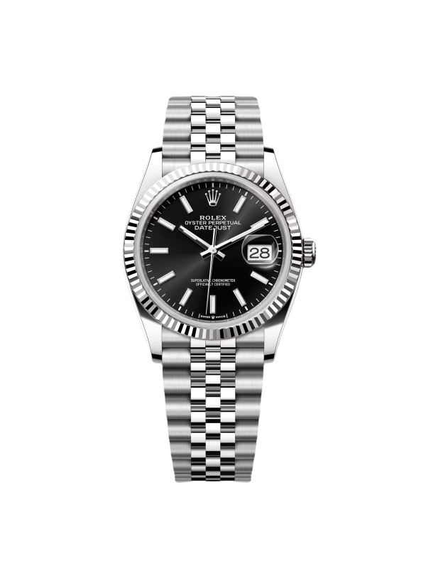 Rolex  Datejust 36mm 126234 Black Index Jubilee Stainless Steel Mens Watch