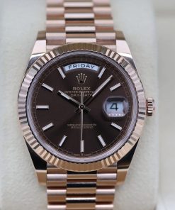 Alternative view of Rolex  Day-Date "President" 40mm Everose Gold Chocolate Index Dial - 228235