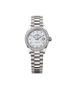 Rolex Lady-Datejust 28mm 279139RBR-0008 White Mother-of-Pearl Dial White Gold Bracelet