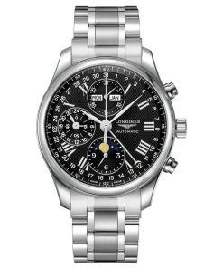 Longines Men's L27734516 Master Moonphase Chronograph Automatic Stainless Steel Watch