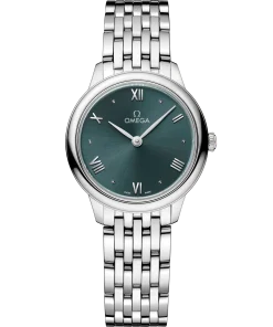 Omega De Ville Prestige 27.5 mm Green Dial Stainless Steel Bracelet 434.10.28.60.10.001